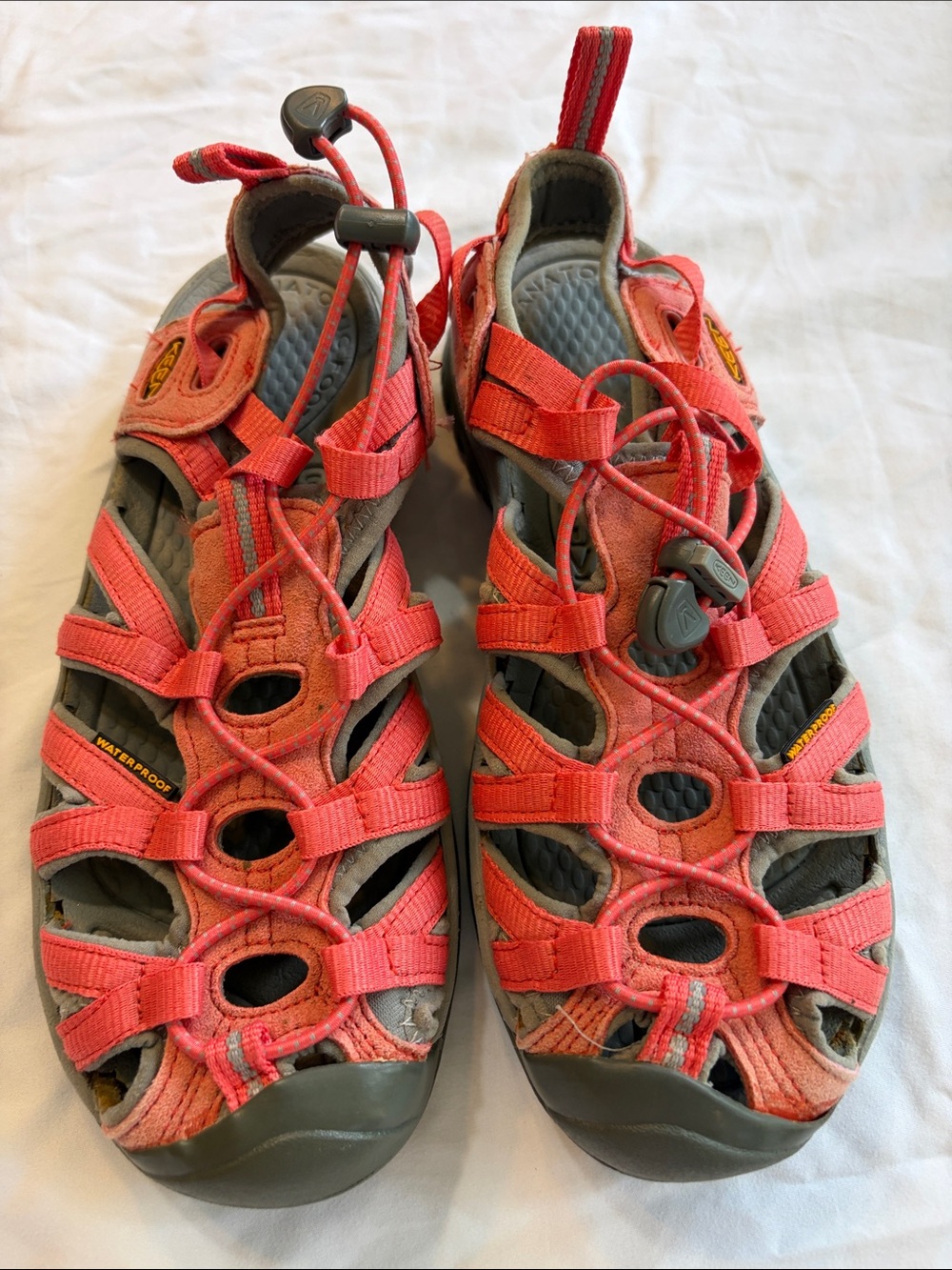 Keen Coral and Gray Closed-Toe Outdoor Sandals